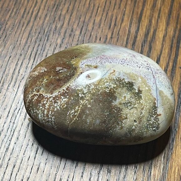 Ocean Jasper palm stone crystal natural orbicular orbs green white red yellow br - Picture 1 of 10